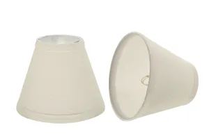 # 32118-X Small Hardback Empire Shape Chandelier Clip-On Lamp Shade Set of 2, 5, 6,and 9, Transitional Design in Off White, 6" bottom width (3" x 6" x 5")