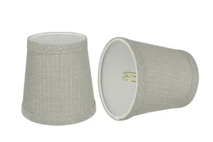 # 32721-X Small Hardback Empire Shape Chandelier Clip-On Lamp Shade Set of 2, 5, 6,and 9, Transitional Design in Grey, 4" bottom width (3" x 4" x 4")