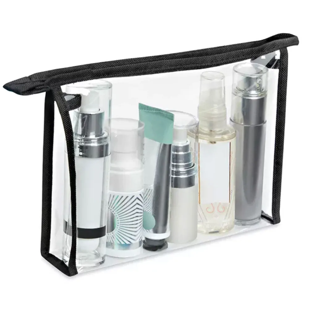 1 Cosmetic Case Makeup Bag Clear Storage Organizer Travel Vinyl Container Pouch
