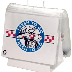10" x 8" 1.5 mil Zipper Saddle Pack Deli Bag -- Printed "Fresh to Go" Four Colors, 1000/CS