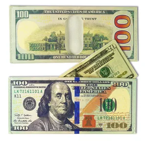 12 X $100 Bill Money Print Wallet Bifold Hundred Dollar Benjamin Franklin Thin