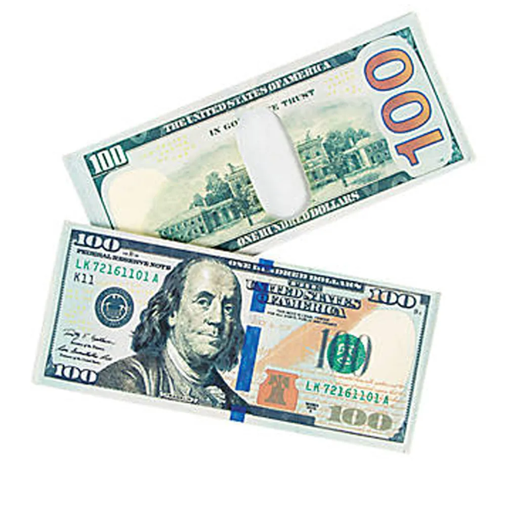 12 X $100 Bill Money Print Wallet Bifold Hundred Dollar Benjamin Franklin Thin