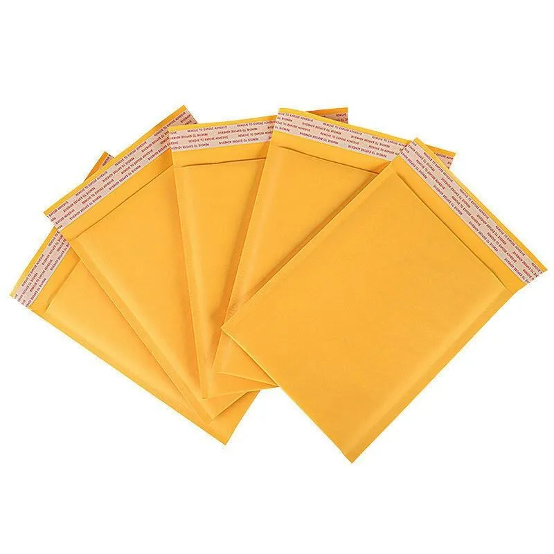 180 Only Kraft Paper Self Sealing Bag, Composite Bubble Envelope, Foam Shockproof Yellow Express Bag 27x32 4cm
