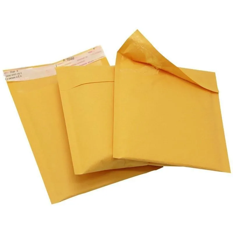 180 Only Kraft Paper Self Sealing Bag, Composite Bubble Envelope, Foam Shockproof Yellow Express Bag 27x32 4cm