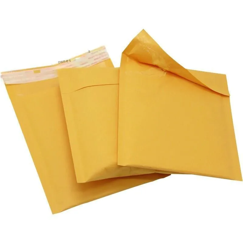 180 Only Kraft Paper Self Sealing Bag, Composite Bubble Envelope, Foam Shockproof Yellow Express Bag 27x32 4cm