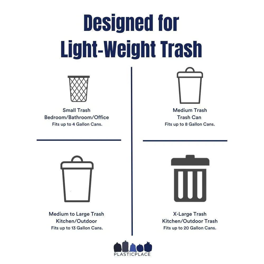 40-45 Gallon High Density Bags - 16 Micron - 250/Case