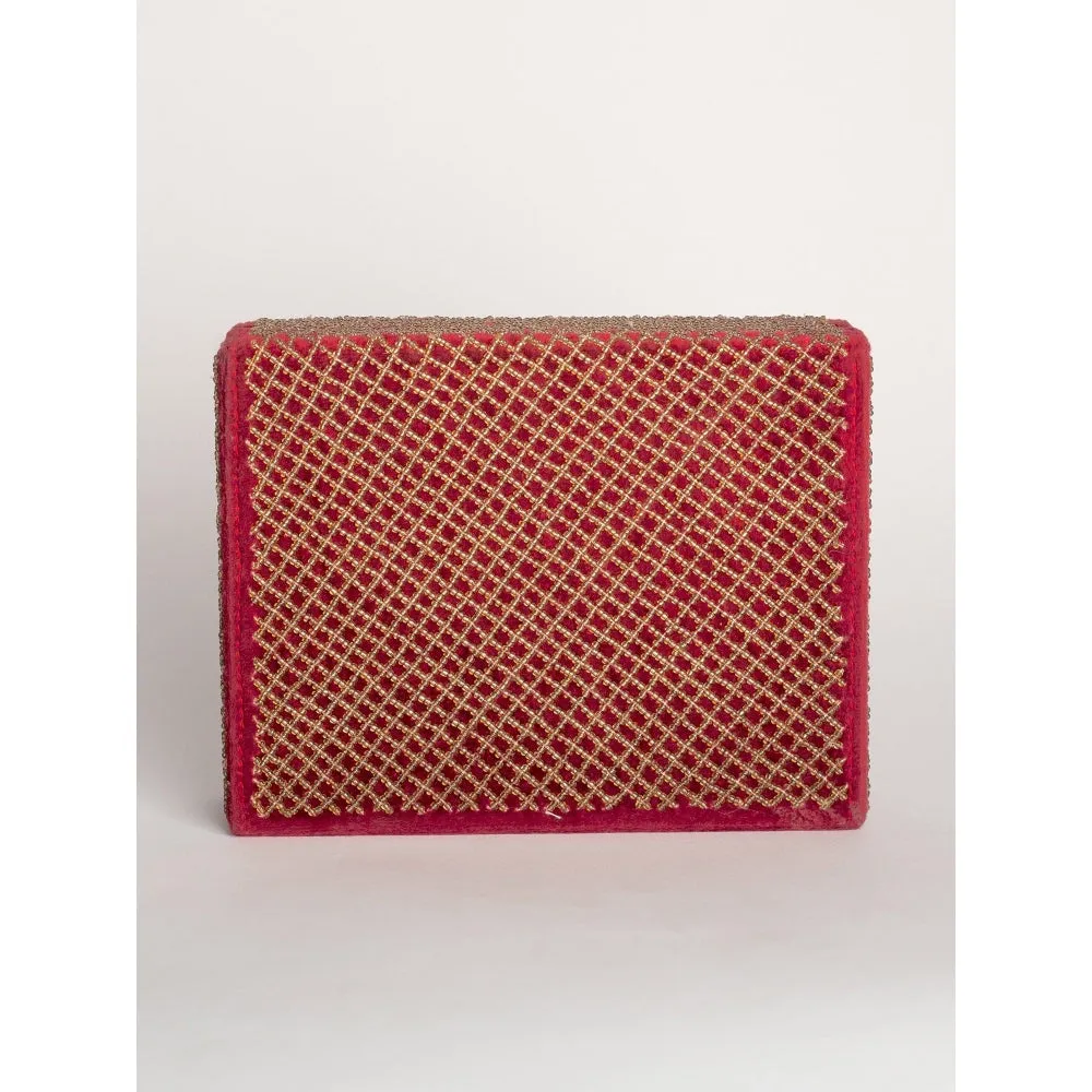 Adora By Ankita Maroon Zarin Scallop Bag