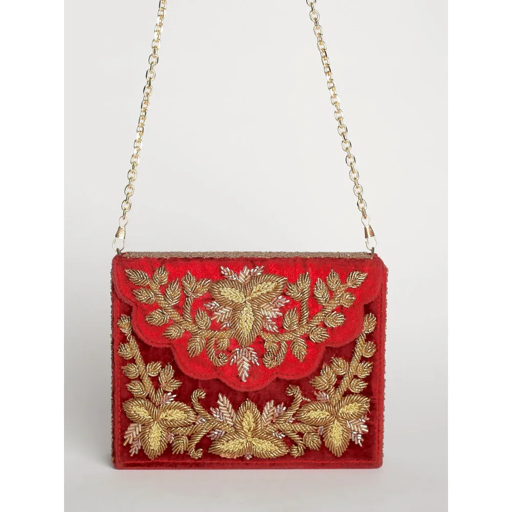 Adora By Ankita Maroon Zarin Scallop Bag