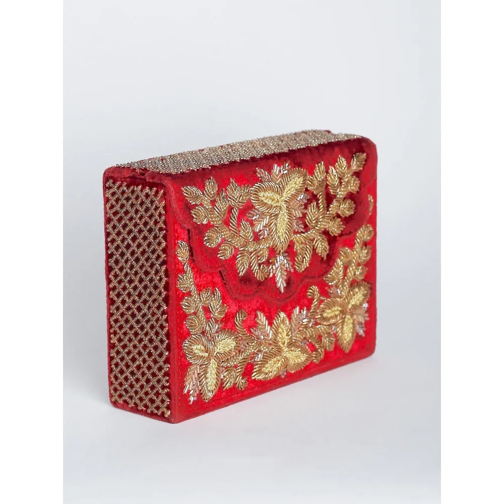 Adora By Ankita Maroon Zarin Scallop Bag