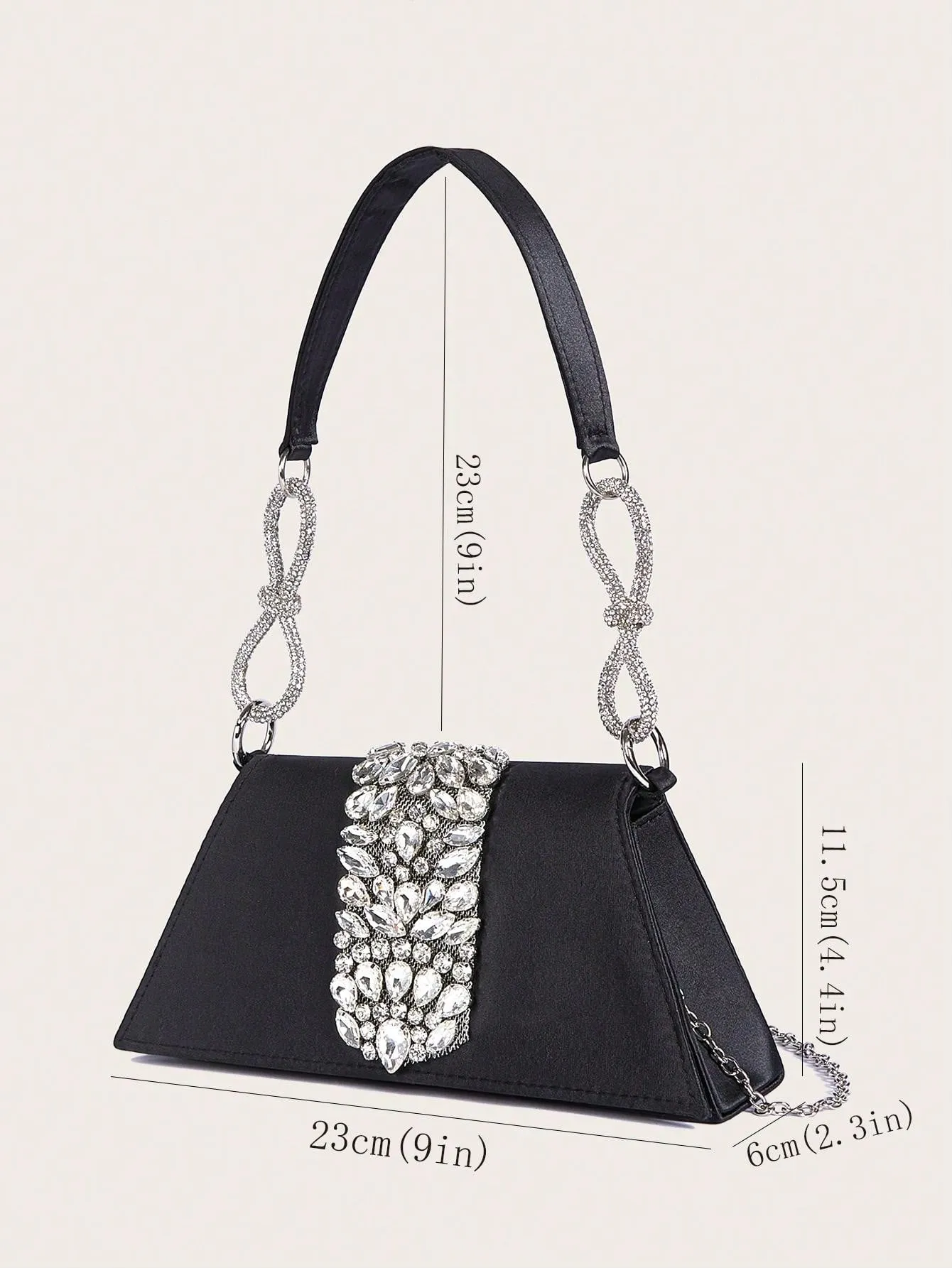 Black Rhinestone Evening Bag