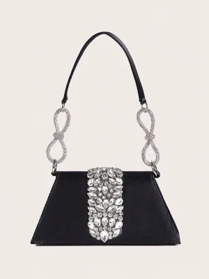 Black Rhinestone Evening Bag
