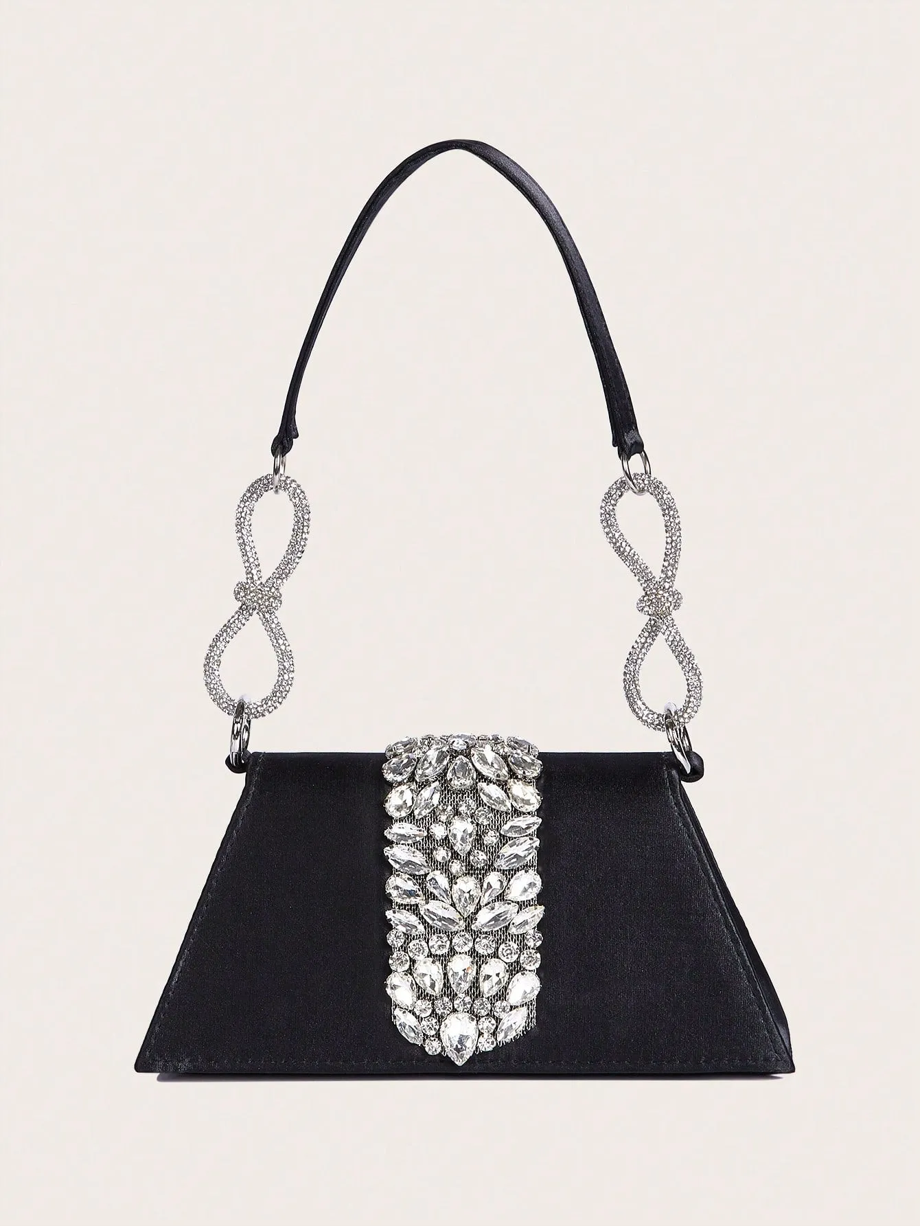 Black Rhinestone Evening Bag