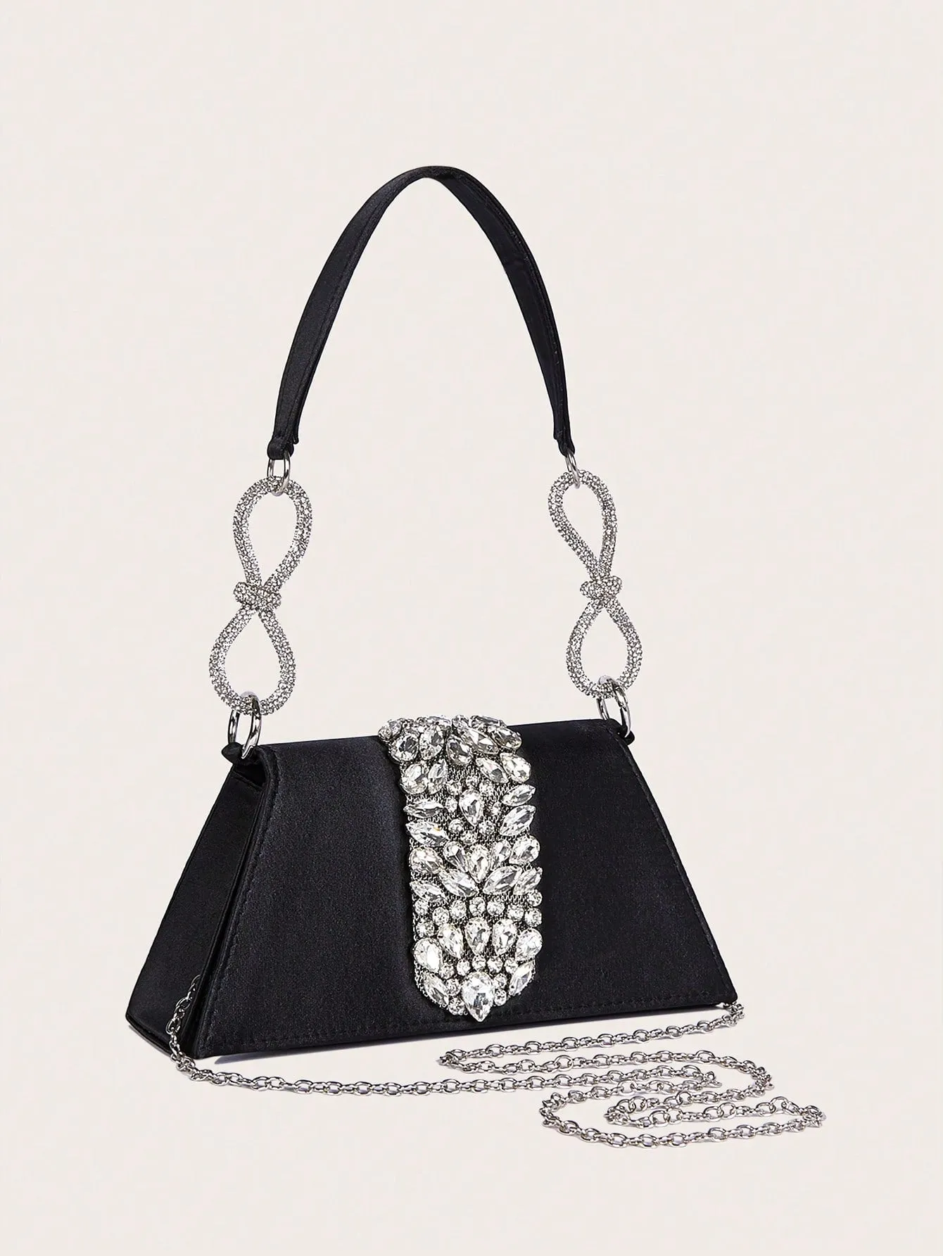 Black Rhinestone Evening Bag