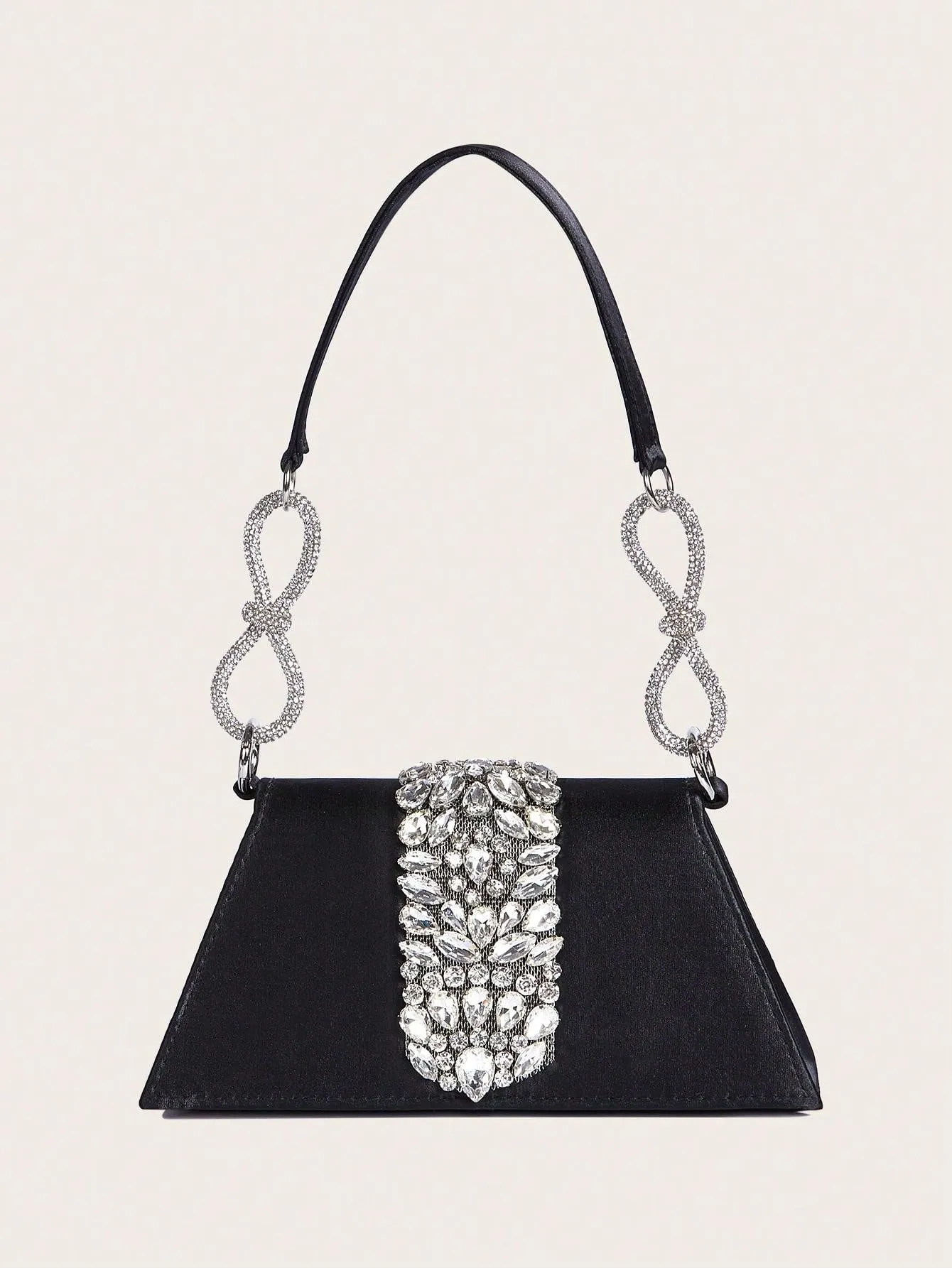 Black Rhinestone Evening Bag