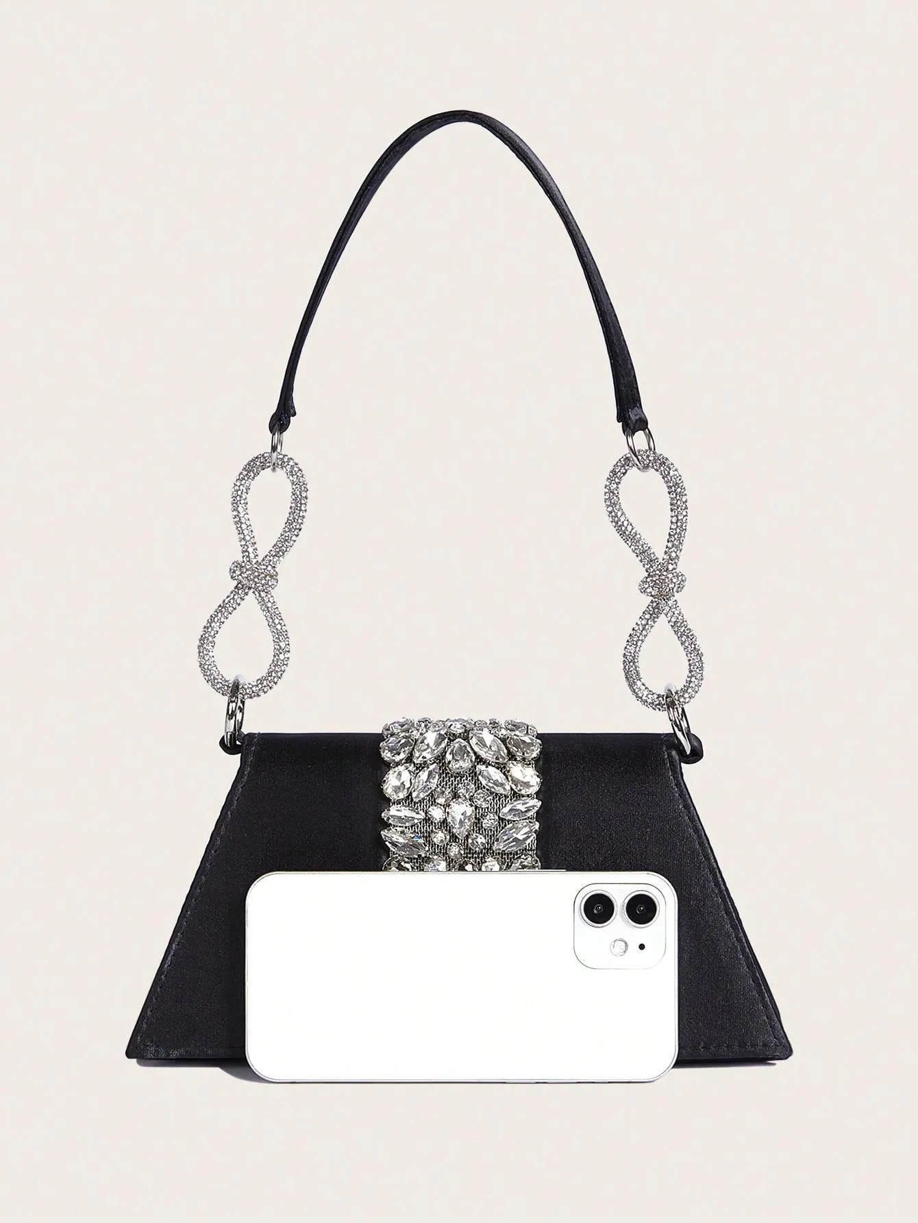 Black Rhinestone Evening Bag