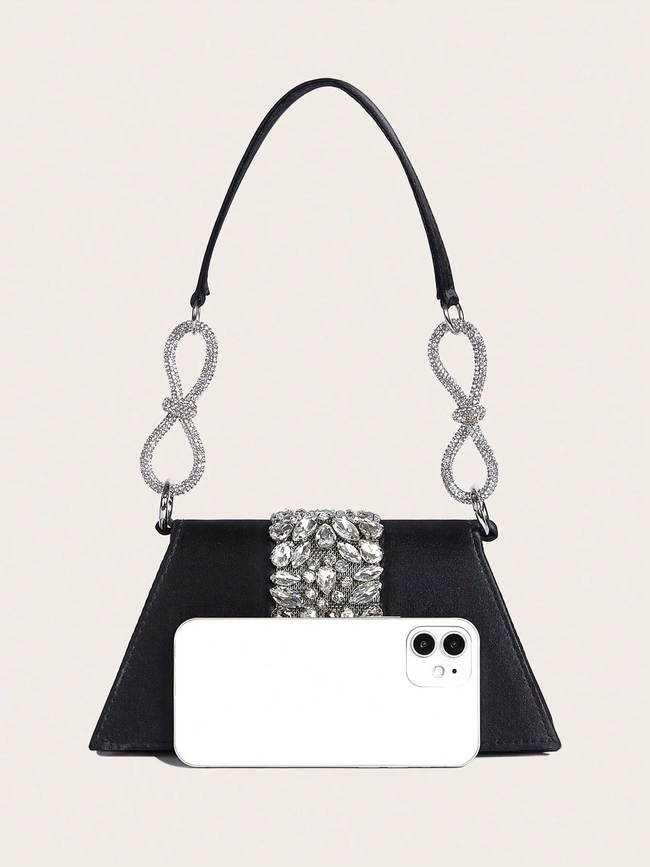 Black Rhinestone Evening Bag