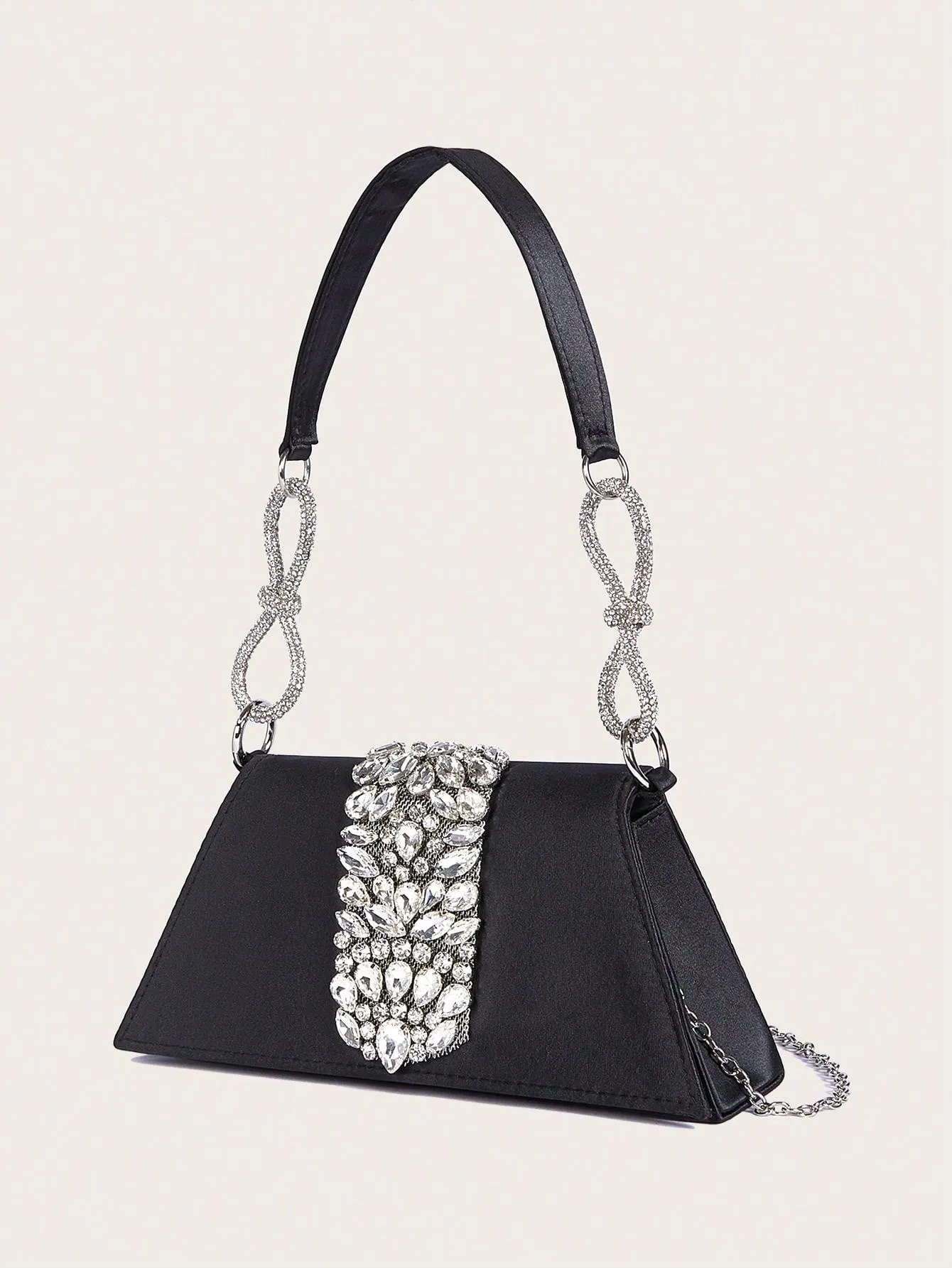 Black Rhinestone Evening Bag