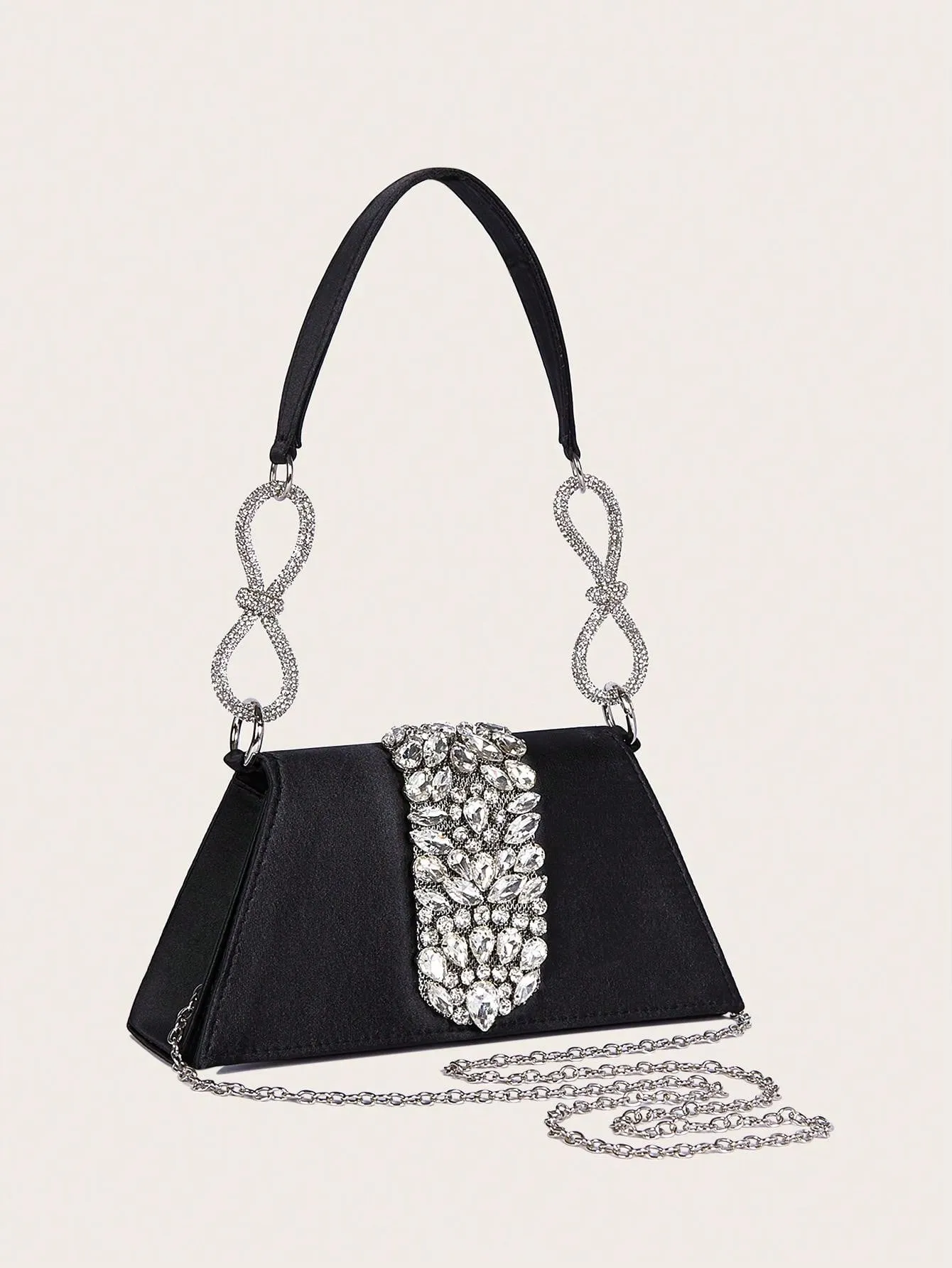 Black Rhinestone Evening Bag