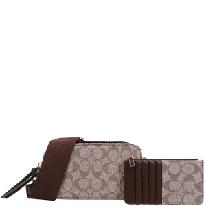 Brown Oval Crossbody Bag with Wallet – Chic & Practical