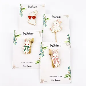 Bunny Enamel Pin Badge Lapel Kawaii Rabbit Pin for Backpacks Hats Jackets