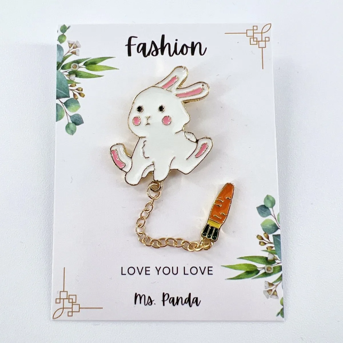 Bunny Enamel Pin Badge Lapel Kawaii Rabbit Pin for Backpacks Hats Jackets