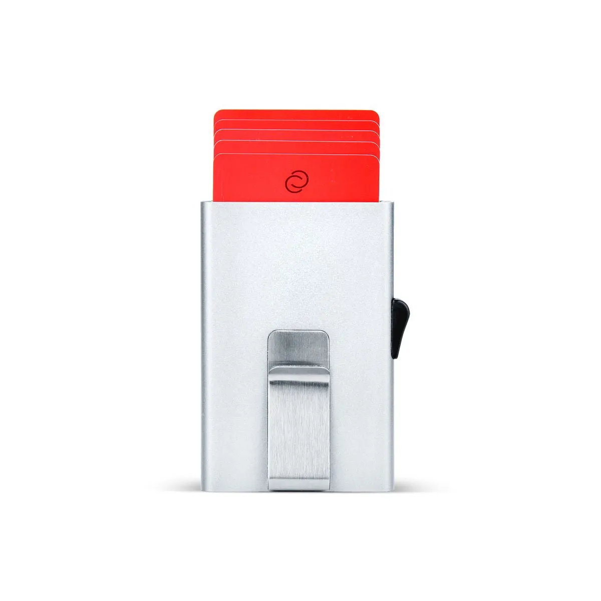 C-Secure Slim Aluminum Card Holder with Money Clip - Red