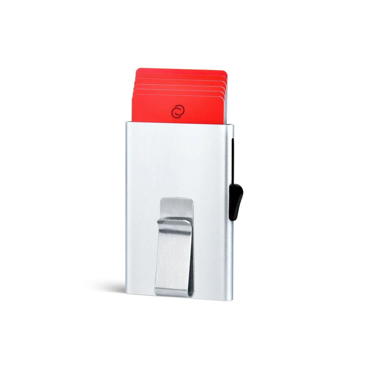 C-Secure Slim Aluminum Card Holder with Money Clip - Red