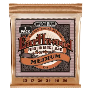Ernie Ball 3544EB Medium Phosphor Bronze Acoustic Strings (3 Pack)