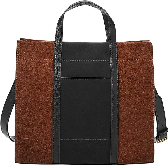 Fossil Carmen Shopper Purse Tote, Brown/Black