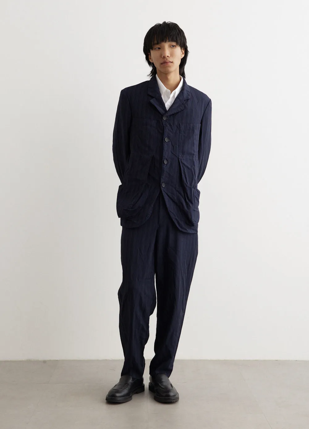 Garment Dyed Stripe Trousers