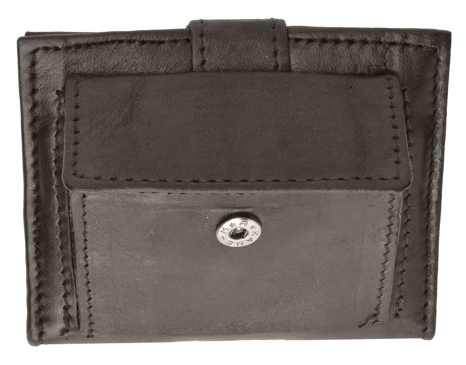 Genuine Leather Secure Snap Enclosure Wallet