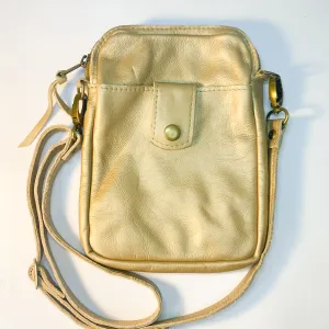 Gia leather gold crossbody bag
