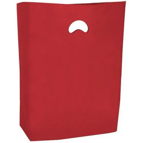 HDPE Blend Colored Merchandise Shopping Bags - 16" x 4" x 24" - (Red)