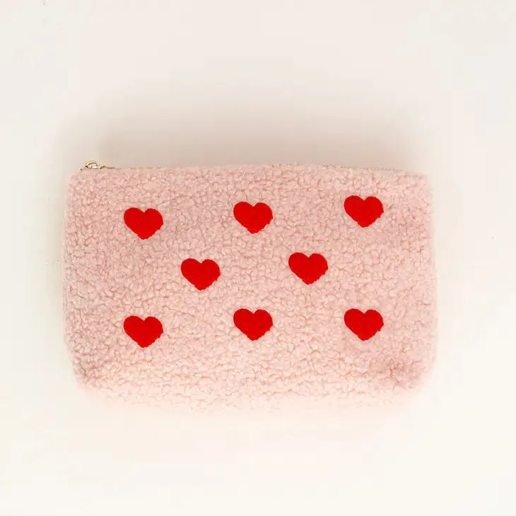 Hearts Teddy Pouch (Pink)