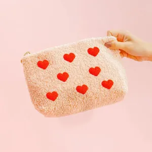 Hearts Teddy Pouch (Pink)