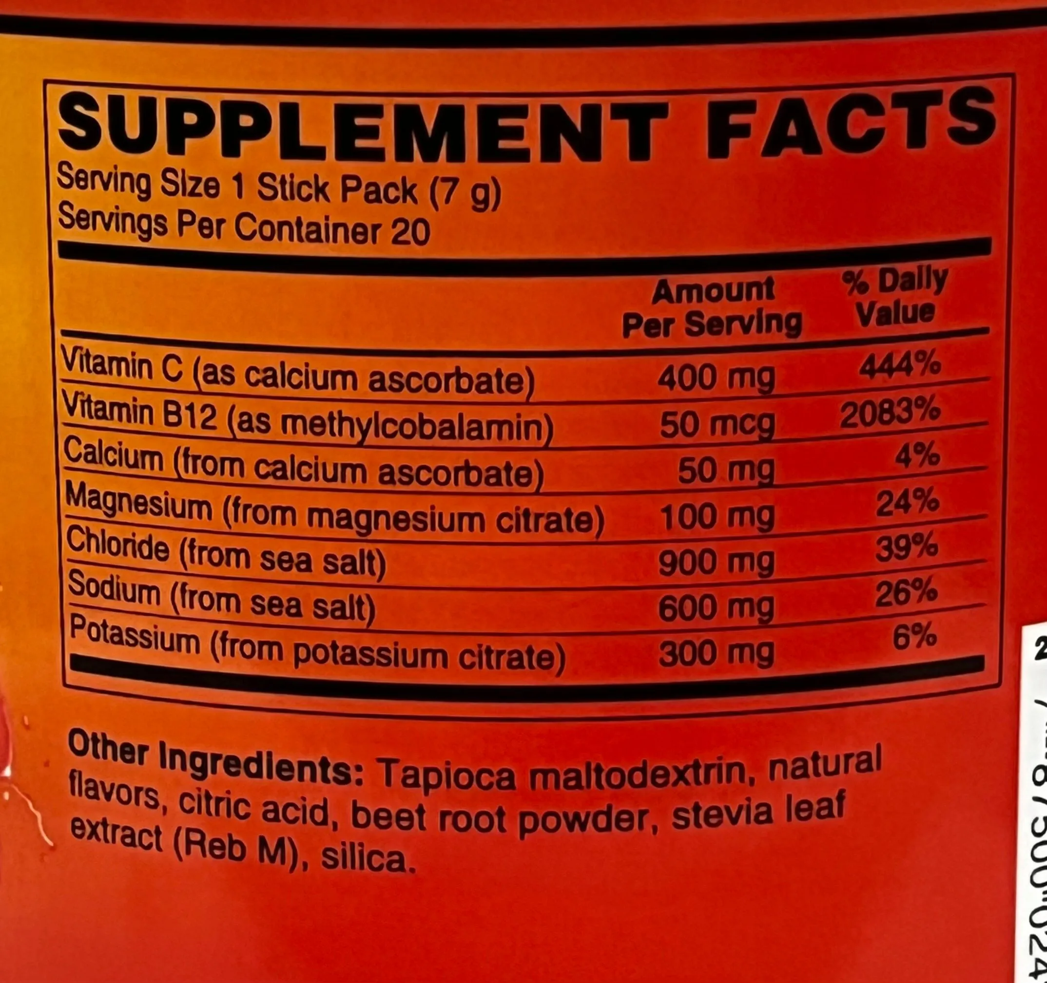 Hydrate!, 20 stick packs