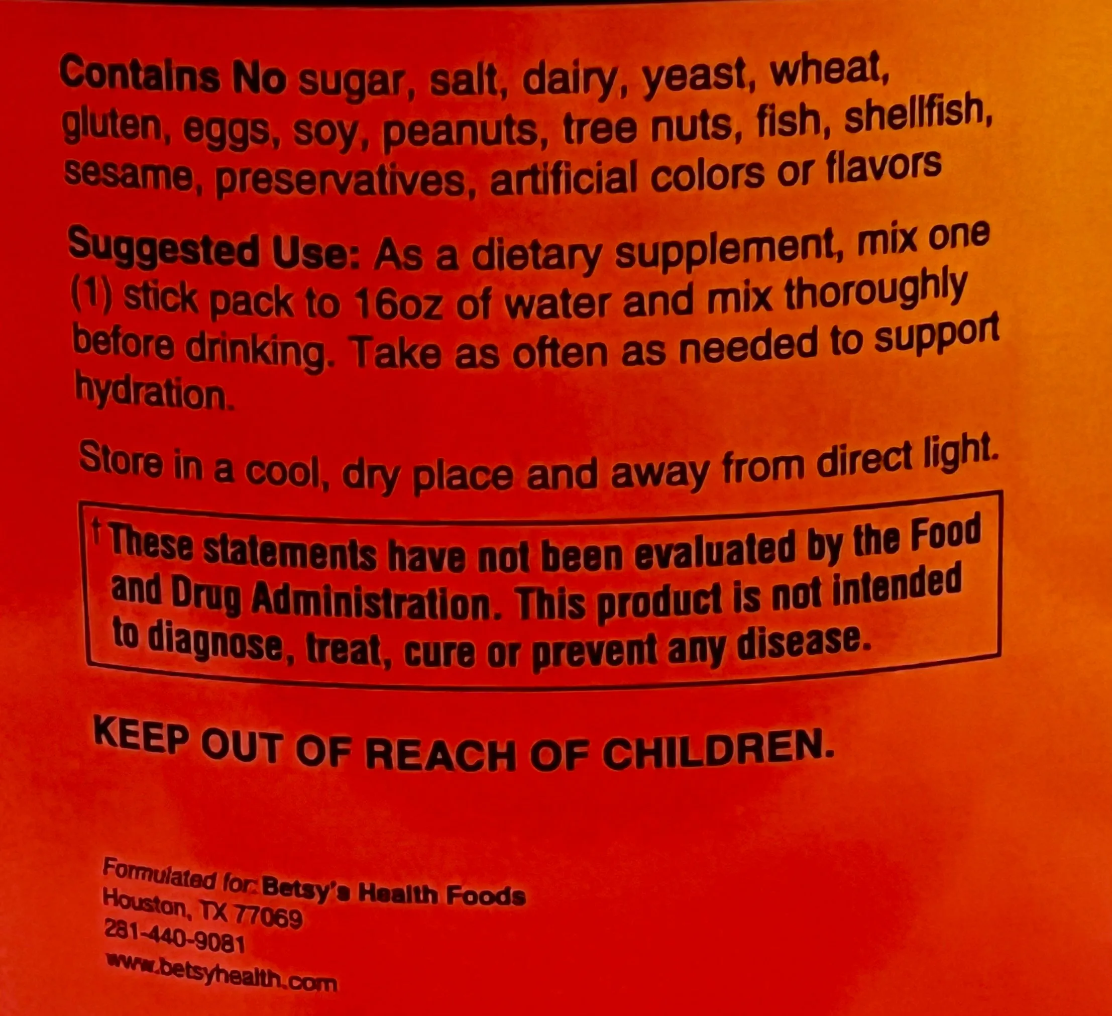 Hydrate!, 20 stick packs