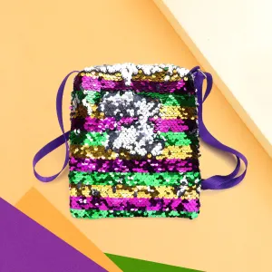 iLLASPARKZ Mardi Gras Sequin Stripe Rectangle Crossbody Bag