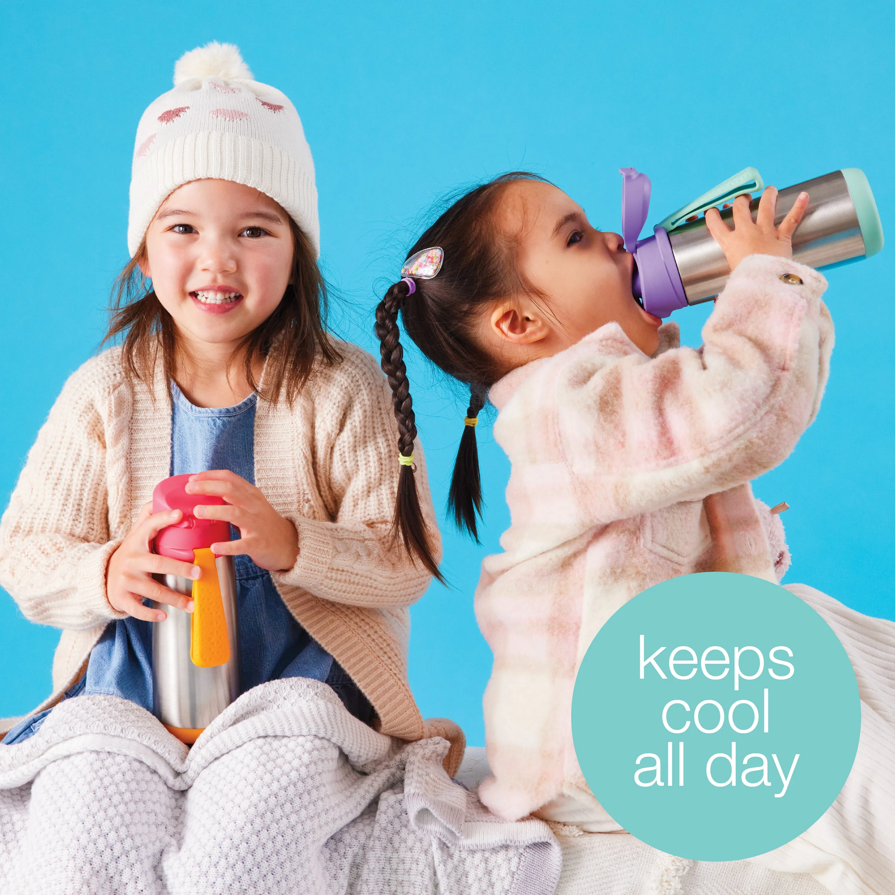 Insulated Sport Spout Drink Water Bottle 500ml Purple
