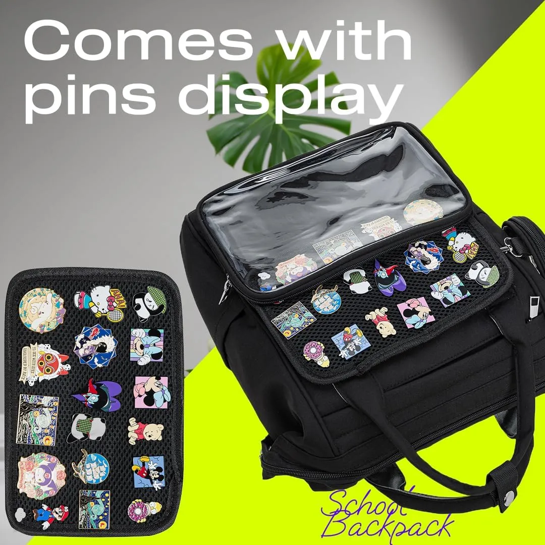 Kawaii Pin Collector Bag Ita Bag Pins Display Backpack JK with Inserts for Anime Cosplay Casual Daypacks