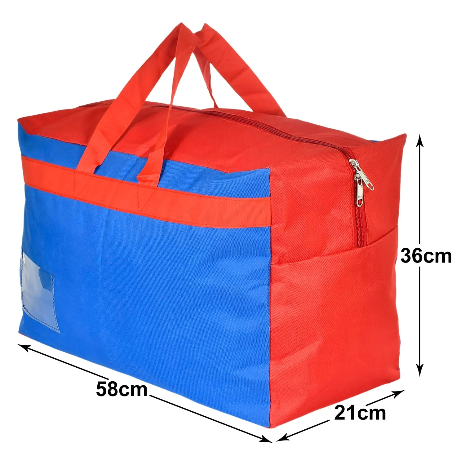 Kuber Industries Rexine Foldable Travel Duffle Bag, Storage Bag, Wardrobe organizer For Traveling Pack of 2 (Blue) 54KM4219