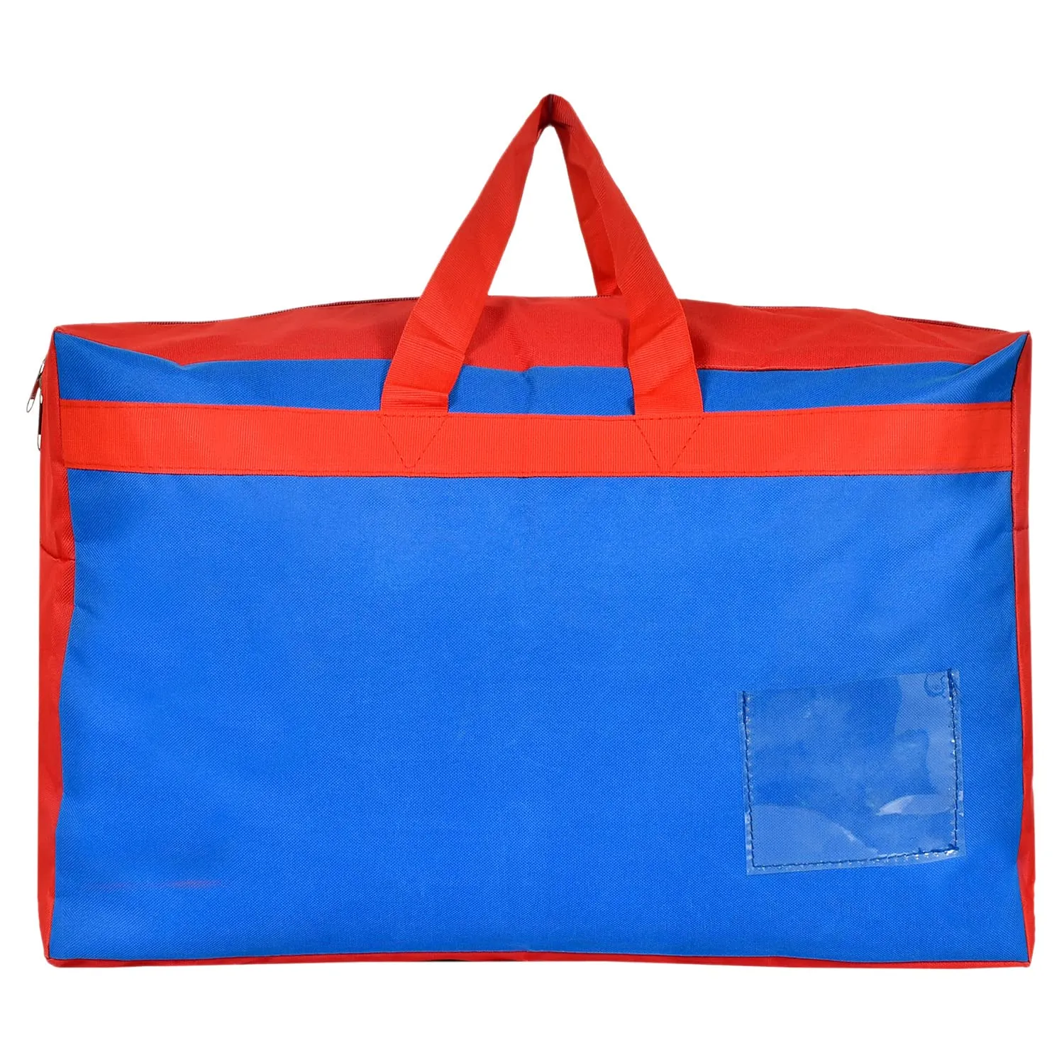 Kuber Industries Rexine Foldable Travel Duffle Bag, Storage Bag, Wardrobe organizer For Traveling Pack of 2 (Blue) 54KM4219