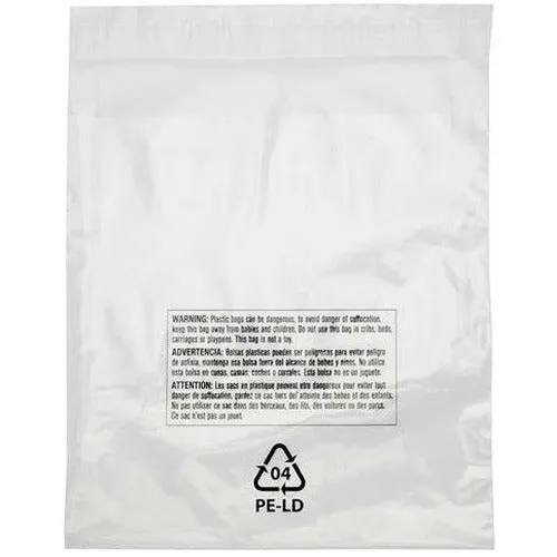 Lip & Tape Self Sealing Suffocation Warning Bags (Vented) 9 x 12 x 1.5 mil