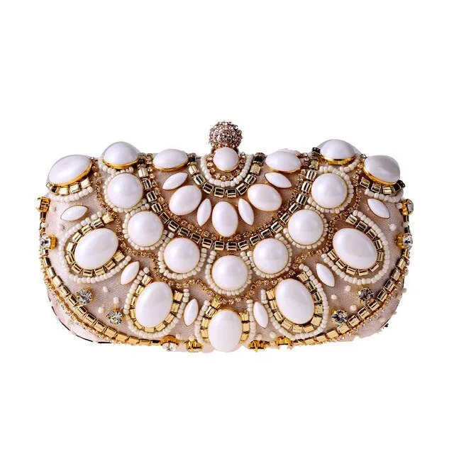 Luxy Moon Beaded Evening Clutch Bags for Wedding Designer