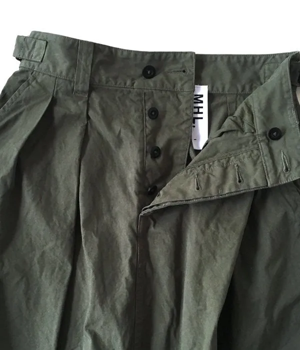 MHL./GARMENT DYE SKIRT (OLIVE)