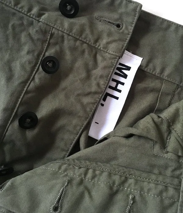 MHL./GARMENT DYE SKIRT (OLIVE)