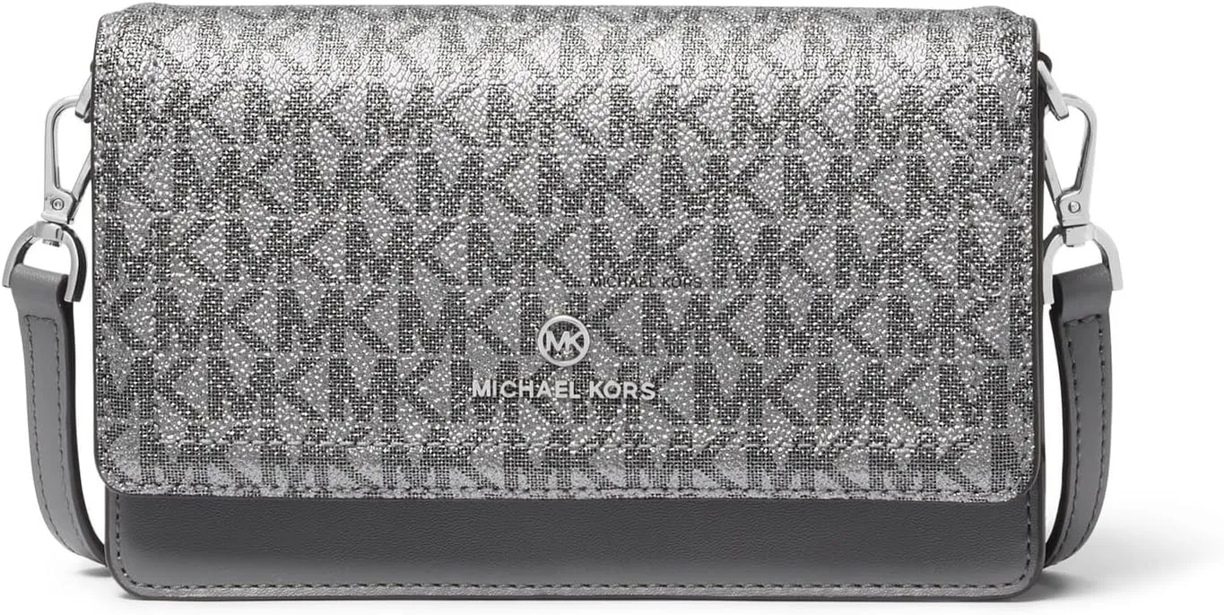 MICHAEL Michael Kors Small Jet Set Charm Phone Crossbody Bag, Dark Silver
