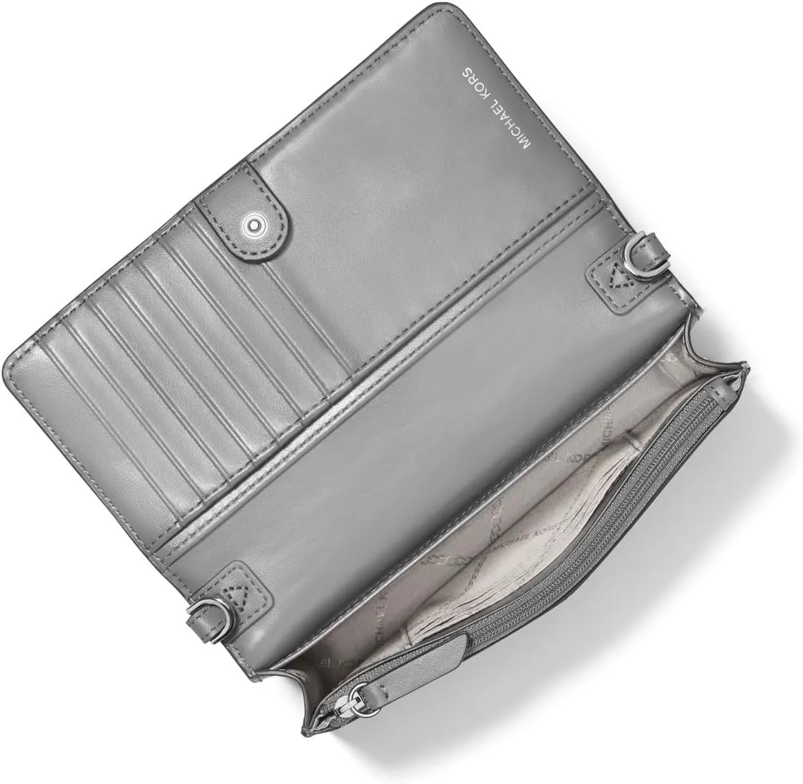 MICHAEL Michael Kors Small Jet Set Charm Phone Crossbody Bag, Dark Silver
