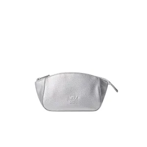 Milan Toiletry Bag | Small (Silver Vegan Leather)