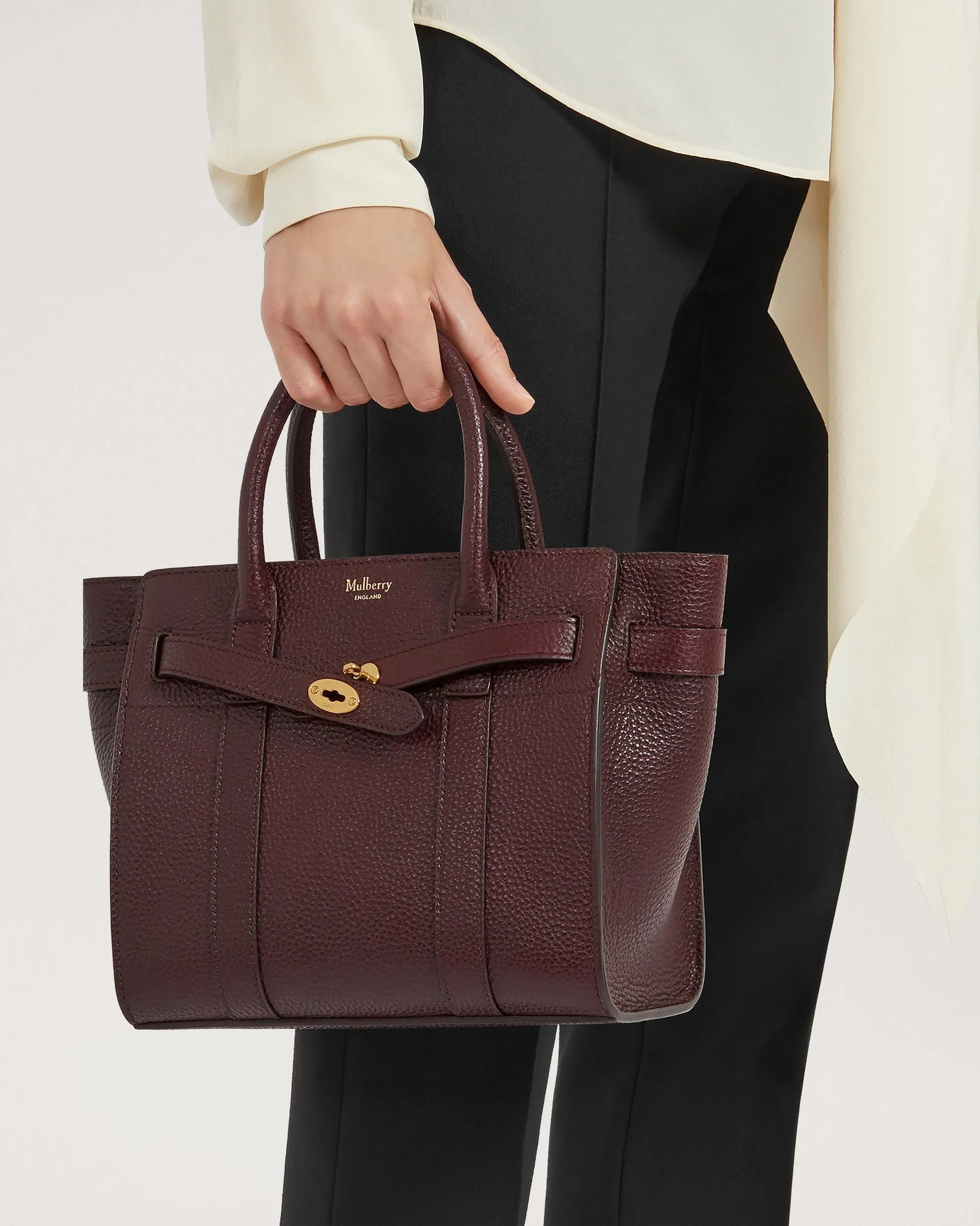 Mini Zipped Bayswater Small Classic Grain (Oxblood)